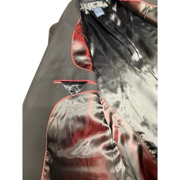 "Daniel Hechter" Paris Blazer SZ 48R Platinum Blk Parvizi Double Vented Wedding - Picture 6 of 9